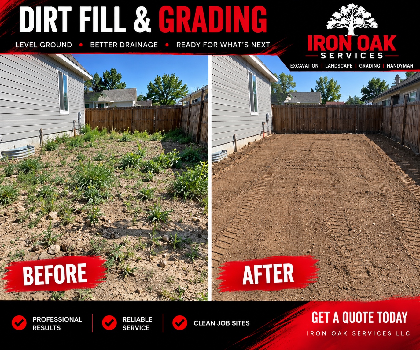 Dirt fill and grading