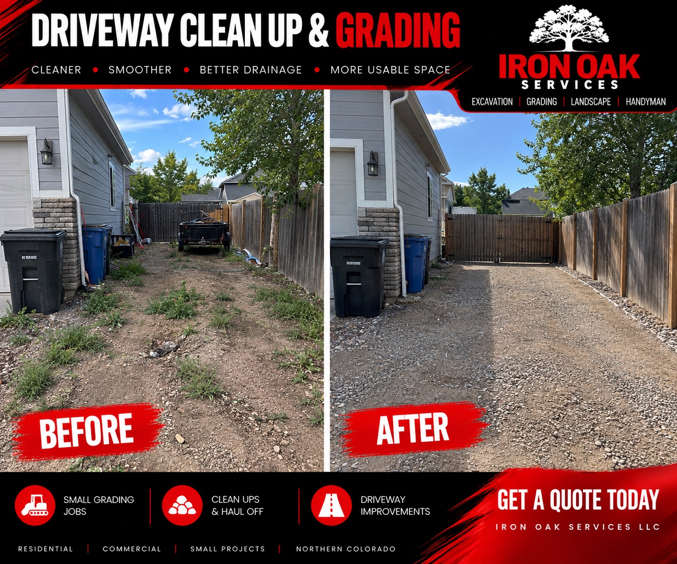 Driveway cleanup and grading